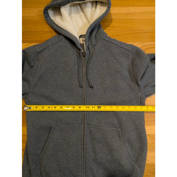L.L.Bean Katahdin Ironworks Gray Sherpa Lined Full Zip Hoodie Size Small - Picture 4 of 10